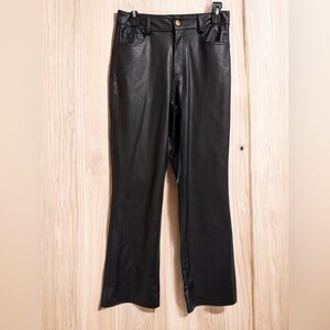 Zara Black Faux Leather Straight-Leg Pants